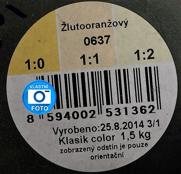 HET Klasik COLOR  0637 žluto oranžová 1,5kg