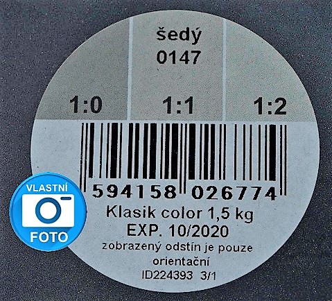 HET Klasik COLOR  0147 šedá 1,5kg