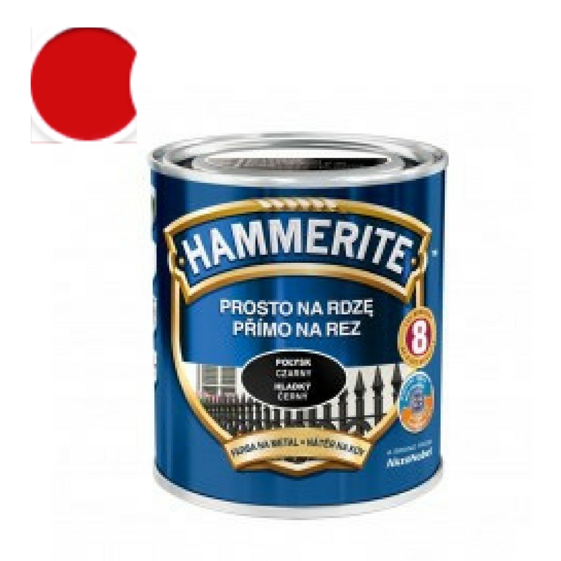 Hammerite přímo na rez 0,25l hladký - červený