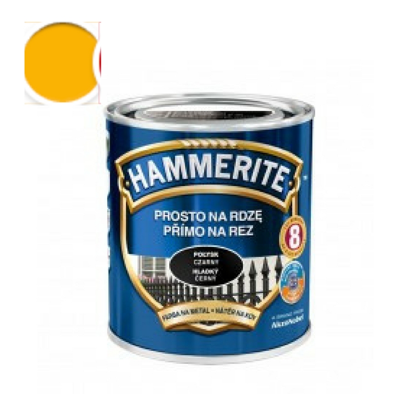 Hammerite přímo na rez 0,25l hladký - žlutý