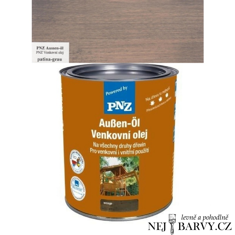 PNZ venkovní olej - 0,75l patinagrau patinově šedý 