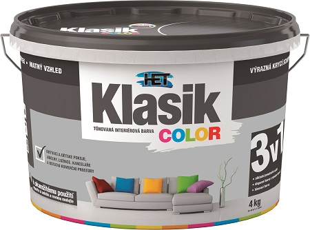 HET Klasik COLOR  0147 šedý 4 kg